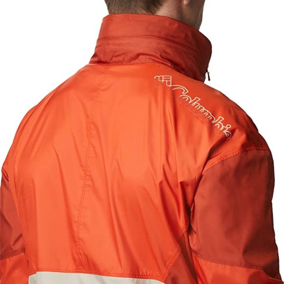 🆕Columbia Men's Point Park Lined Windbreaker,Ancient Fossil/Bonfire/Dark Sienna - Picture 7 of 7